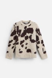 Zara Animal Print Jacquard Sweater at Zara