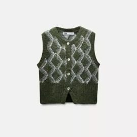 Zara Argyle Vest at Zara