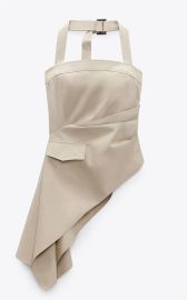 Zara Asymmetric Gabardine Top at Zara