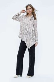 Zara Asymmetrical Snake Print Blouse at Zara