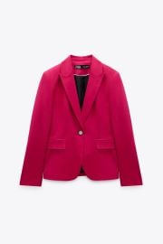 Zara Basic Blazer in Fuchsia at Zara