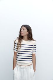 Zara Basic Knit Striped Sweater at Zara