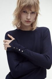 Zara Basic Knit Sweater in Navy at Zara