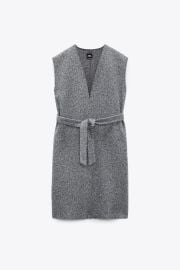 Zara Belted Boucle Vest at Zara