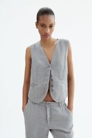 Zara Belted Linen Vest at Zara