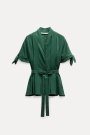 Zara Belted Pleated Shirt at Zara