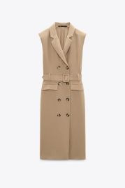 Zara Belted Trench Dress in Beige at Zara