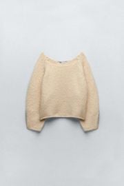 Zara Boatneck Knit Sweater at Zara