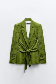 Zara Bow Jacquard Blazer at Zara