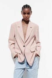 Zara Buttoned Oversized Blazer at Zara