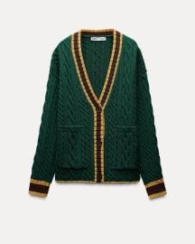 Zara Cable Knit Cardigan at Zara