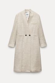 Zara Collarless Mateco Wool Coat at Zara