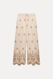 Zara Collection Embroidered Trousers at Zara