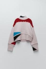 Zara Color Block Knit Sweater at Zara