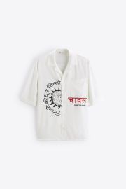 Zara Contrast Embroidered Shirt at Zara