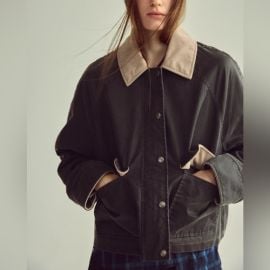 Zara Corduroy Collar Waxed Jacket Light Grey NWT at Poshmark