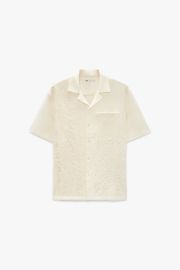 Zara Crochet Patchwork Shirt in Ecru at Zara