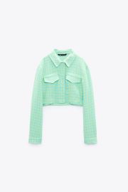 Zara Cropped Houndstooth Jacket at Zara