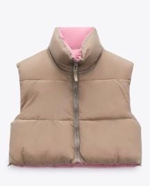 Zara Cropped Puffer Vest at Zara