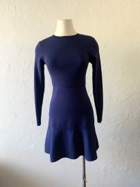 Zara Dark Navy Blue Knit Mini Dress Small - at Etsy