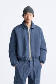 Zara Denim Bomber Jacket at Zara