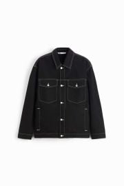 Zara Denim Jacket with Cross stitching at Zara