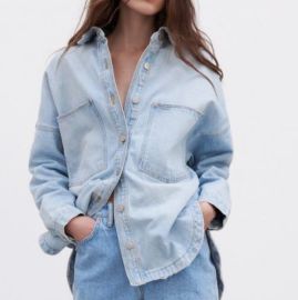 Zara Denim Oversized Denim Shirt at Zara