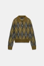 Zara Diamond Knit Jumper at Zara