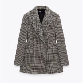 Zara Double Breasted Houndstooth Blazer at Poshmark