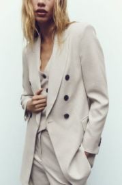 Zara Double Breasted Longline Blazer at Zara
