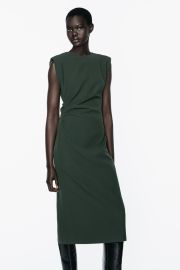 Zara Draped Midi Dress at Zara