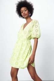 Zara Dress with Cutwork Embroidery at Zara