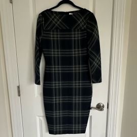 Zara Dresses Nwt Zara Navy And Green Plaid Midi Dress Size Small Poshmark at Poshmark