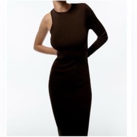 Zara Dresses Zara Brown Oneshoulder Midi Dress Poshmark at Poshmark