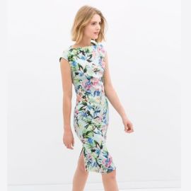 Zara Dresses Zara Floral Boat Neck Dress Poshmark at Poshmark