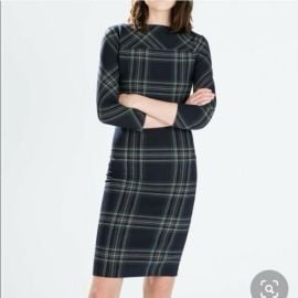 Zara Dresses Zara Plaid Tartan Green Navy Blue Sheath Dress Office Casual Womens Size Xs Poshmark at Poshmark