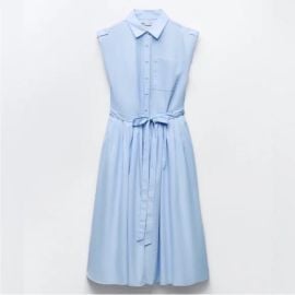 Zara Dresses Zara Poplin Shirt Dress Blue Nwt 7895545 M L Poshmark at Poshmark