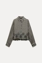Zara Embroidered Gingham Shirt at Zara