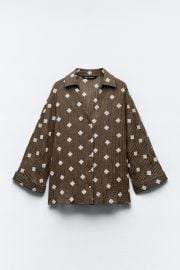 Zara Embroidered Shirt with Roll Up Sleeves at Zara