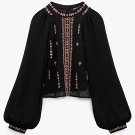 Zara Embroidered Top at Zara