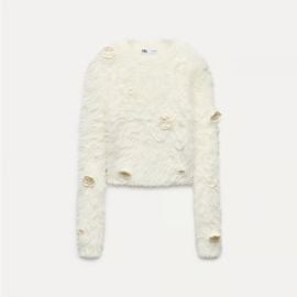 Zara Faux Fur Floral Sweater at Zara