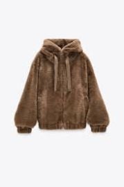 Zara Faux Fur Hooded Jacket at Zara