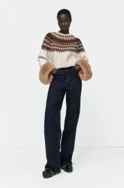 Zara Faux Fur Jacquard Sweater at Zara