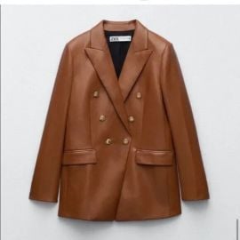 Zara Faux Leather Blazer at Zara