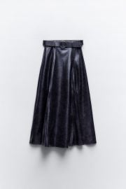 Zara Faux Leather Cape Midi Skirt at Zara