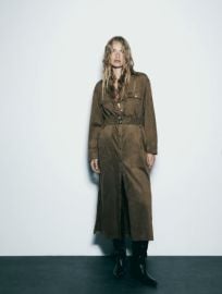 Zara Faux Suede Midi Dress at Zara