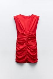 Zara Fitted Draped Mini Dress at Zara