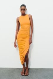 Zara Fitted Draped Polyamide Dress at Zara