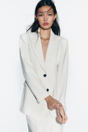 Zara Fitted Shoulder Pad Blazer at Zara