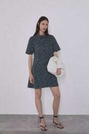 Zara Floral A Line Shirt Dress at Zara